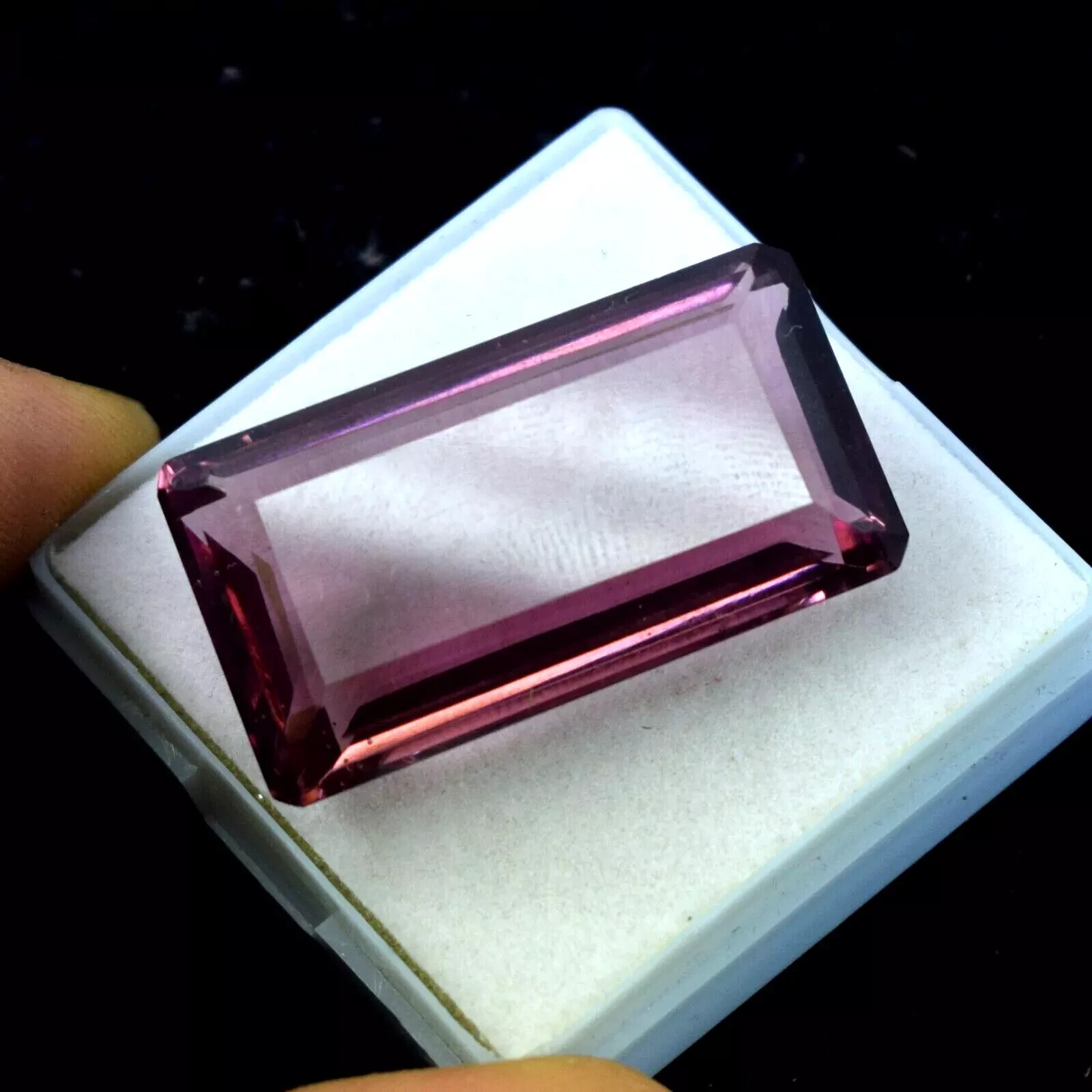 Emerald Shape 58.85 Ct Certified NATURAL Pinkish Amethyst Loose Gemstone