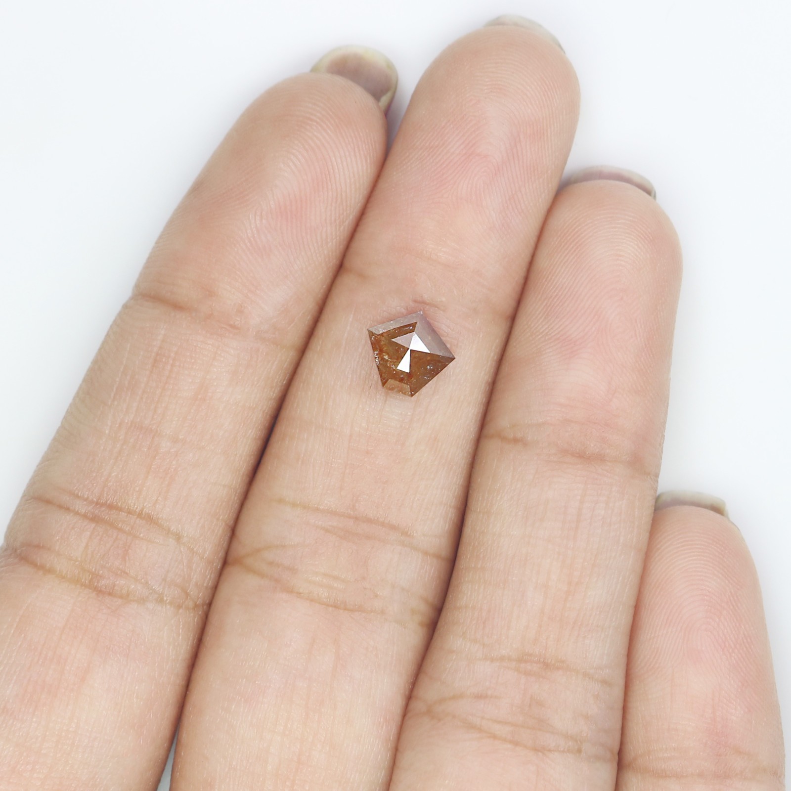 0.88 Ct Natural Loose Pentagon Shape Diamond 6.50 MM Brown Color Diamond LQ9675