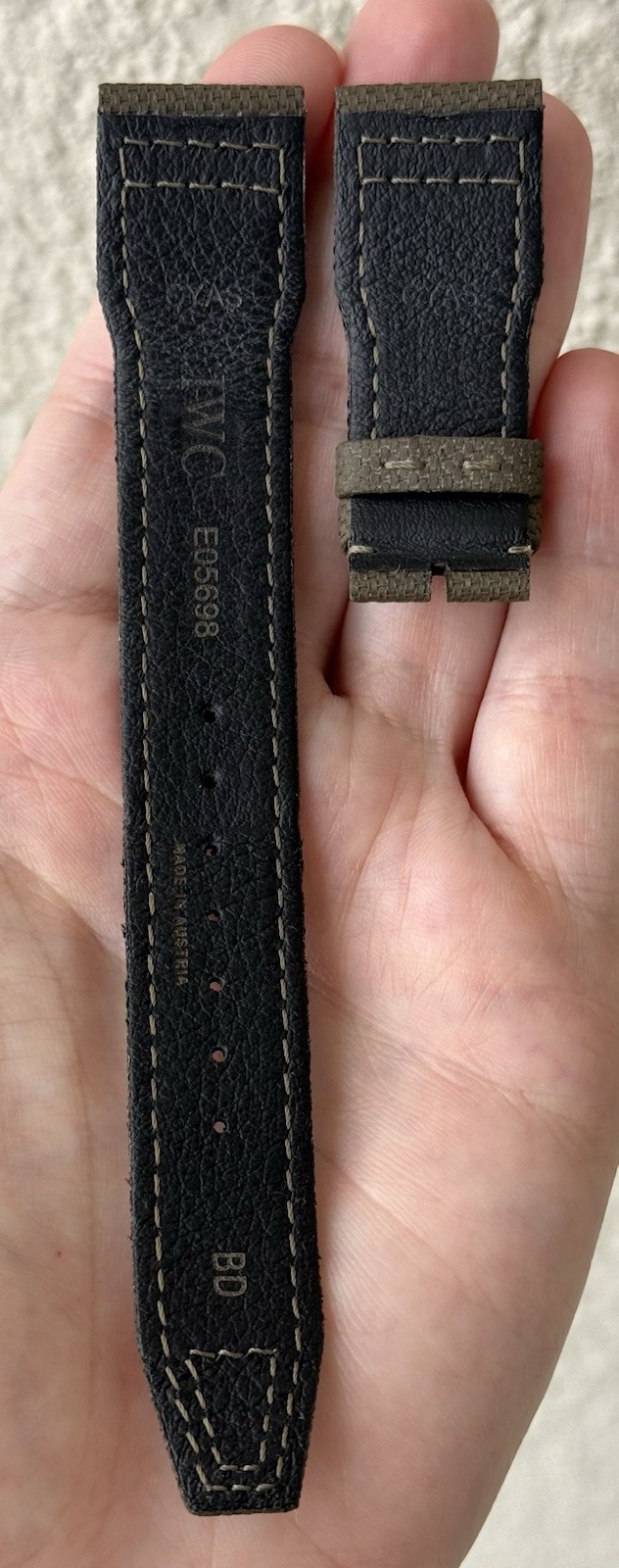 IWC 21mm x 18mm Green Calfskin Leather Watch Strap Band E05698 Authentic OEM