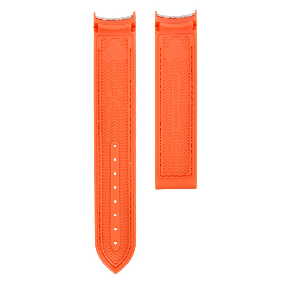 20mm Beige Nylon Rubber Replacement Strap Orange Stitching For Omega Seamaster