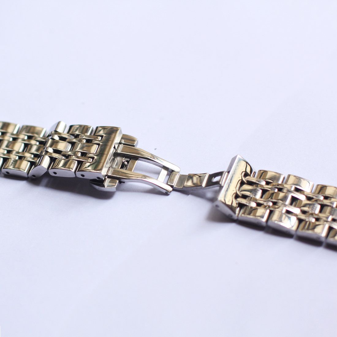 Stainless Steel Polished Bracelet Butterfly Clasp Replacement Watch Band Strap