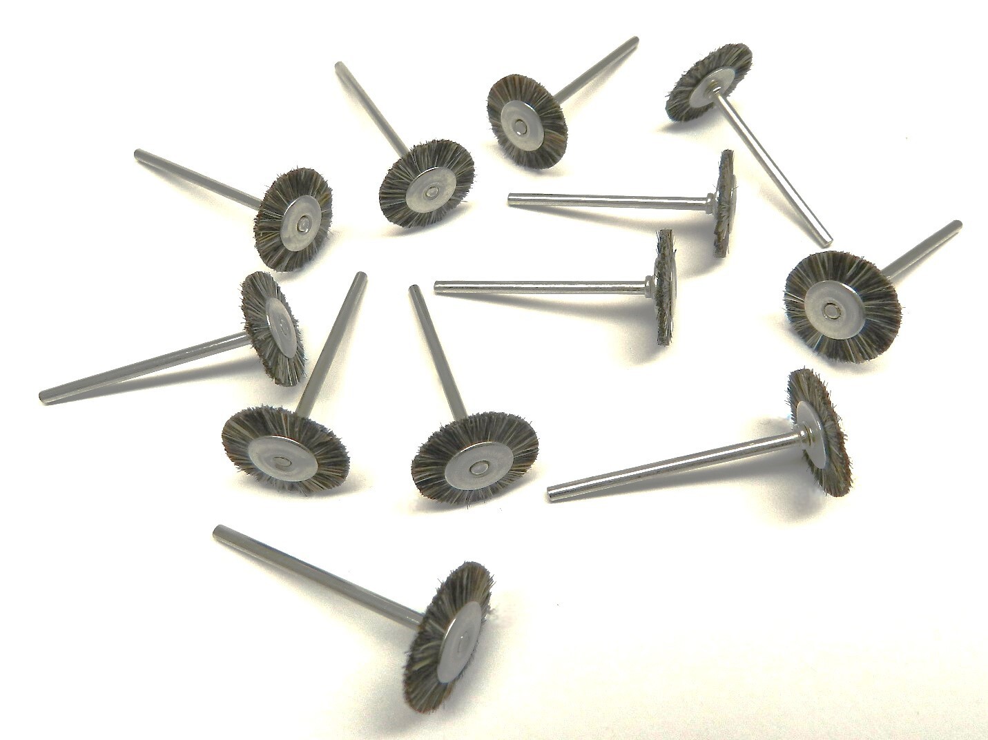 12 Mounted Medium Bristle 3/4″ Brush Wheel 3/32″ Shank for Rotary Tool