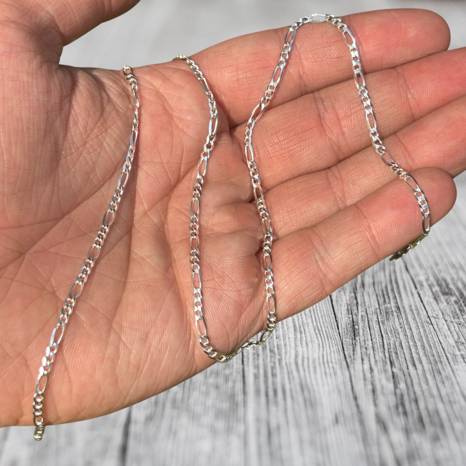 2.5mm Figaro Necklace – 925 Sterling Silver Or 14k Gold Vermeil
