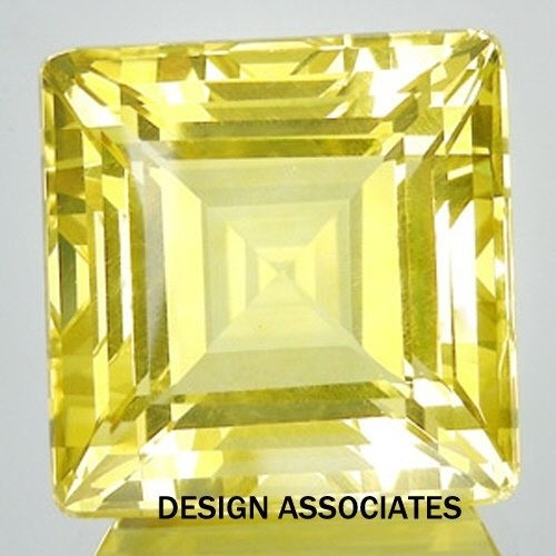 LEMON QUARTZ 11 MM SQUARE CUT ALL NATURAL AAA