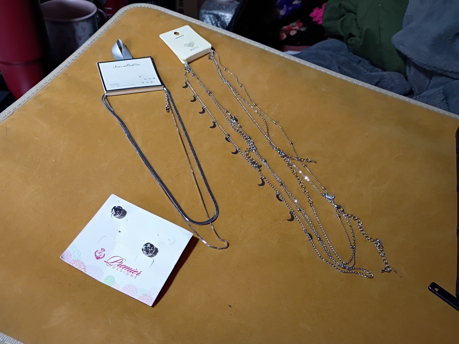 Silver Plated Necklace Set Inc Lunar Moons & Earrings