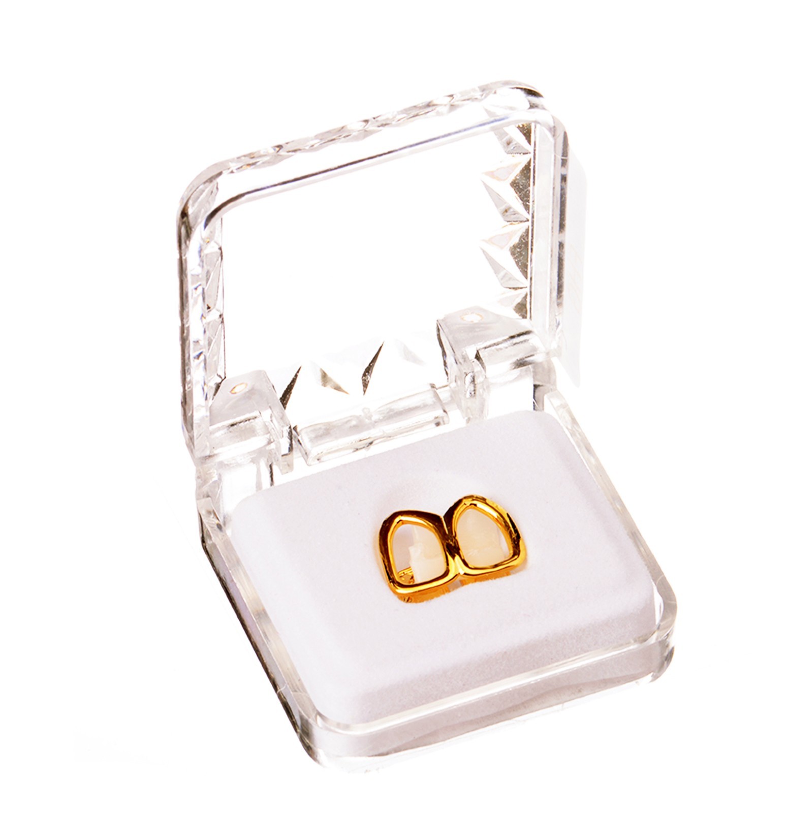Hip Hop Gold Plated Open Grillz Right Side Top Bottom 2 Teeth Set LS20R 2F G