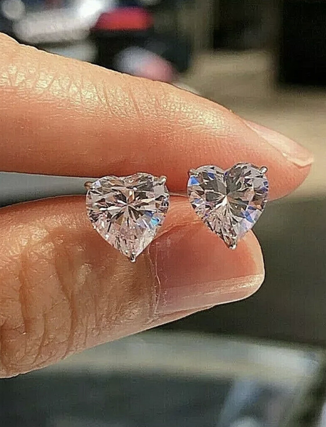 2.50 Ct Heart Cut FL/D Lab Created White Sapphire Stud Earrings 14K White Gold
