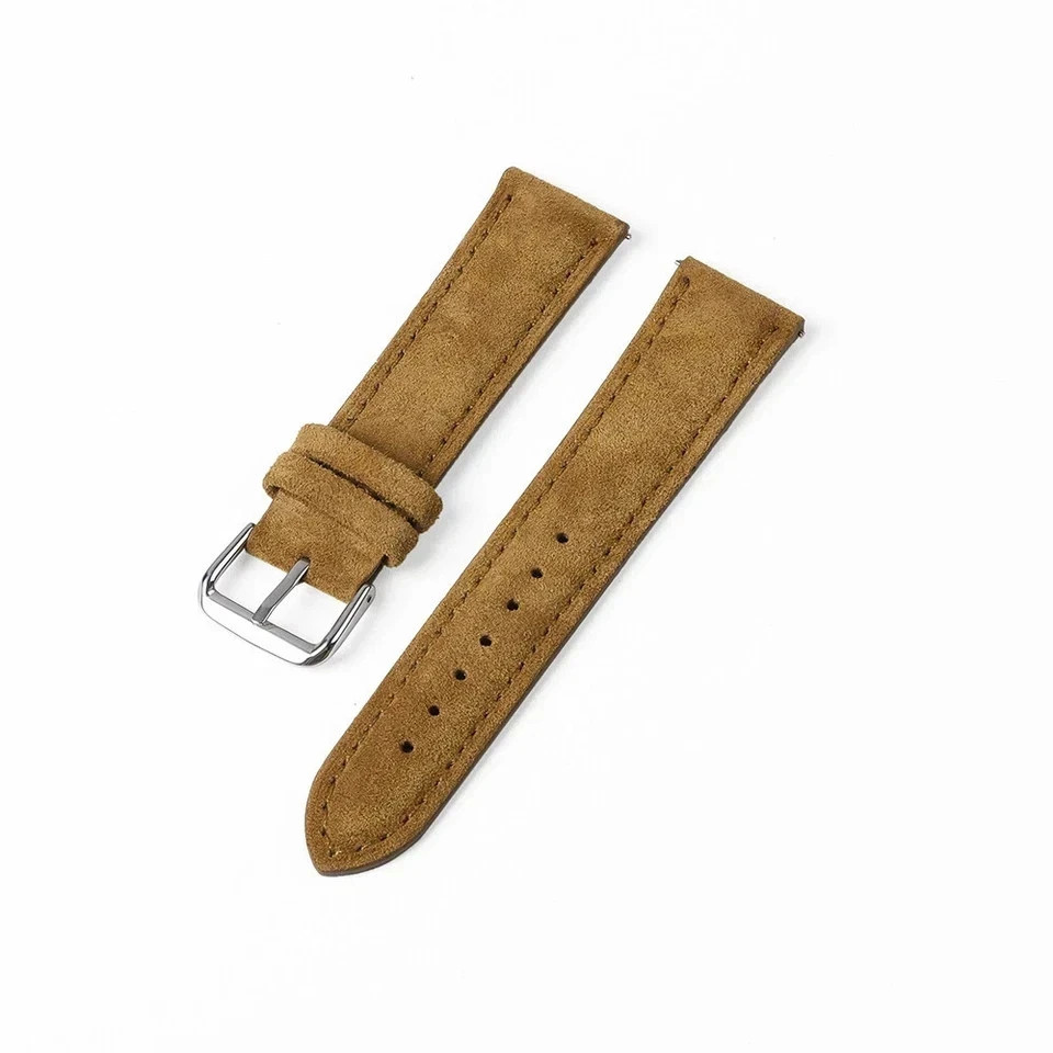 New Soft Suede Leather Watch Band Straps Stainless Steel Buckle 18/19/20/22/24mm