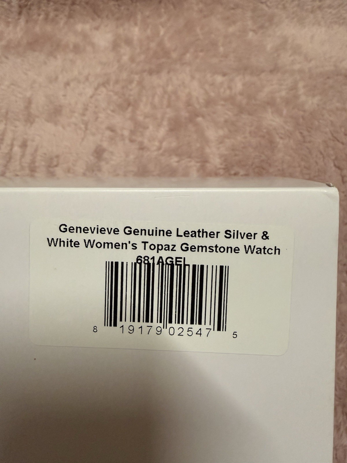 Porsamo Bleu Genevieve Luxury Topaz Women’s Satin Leather Watch, Silver, White