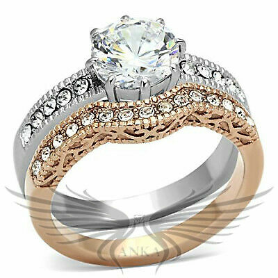 3C Beautiful Round Cut AAA CZ Cubic Zircon Wedding Set Tk966