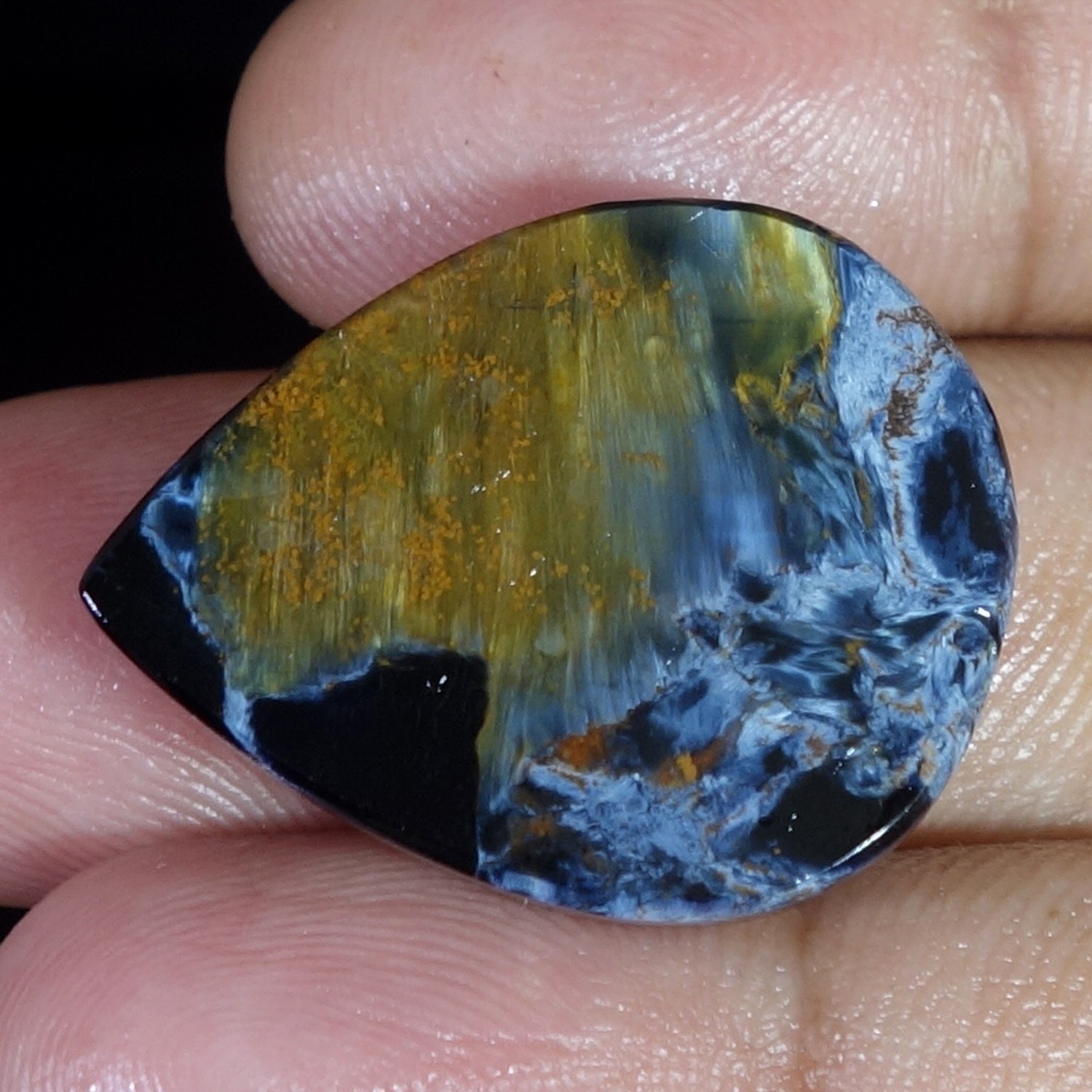 38.10 Cts Natural Pietersite Meditation Pear Cabochon Pendant Supply 21X27MM