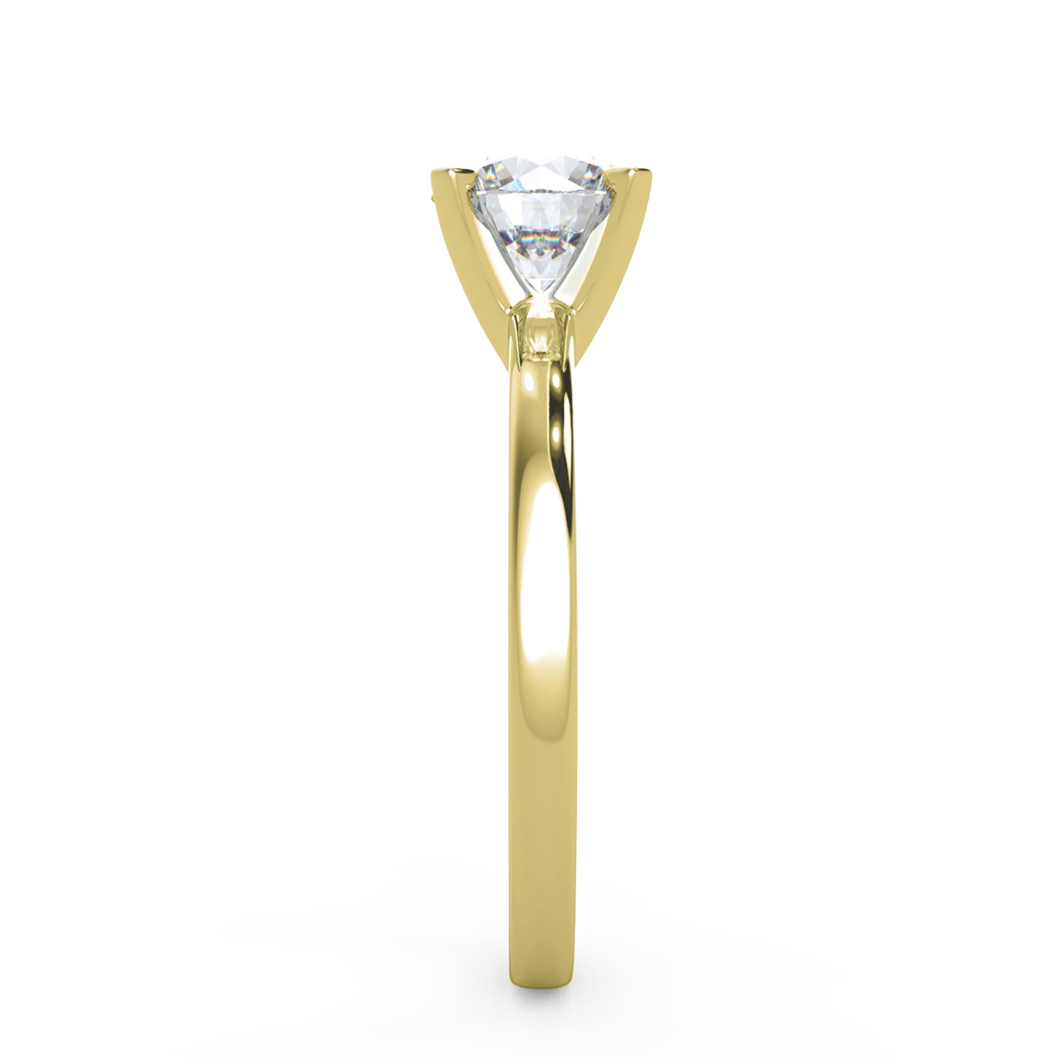1.06 Ct Round Cut VVS2/F Solitaire Diamond Engagement Ring 14K Yellow Gold