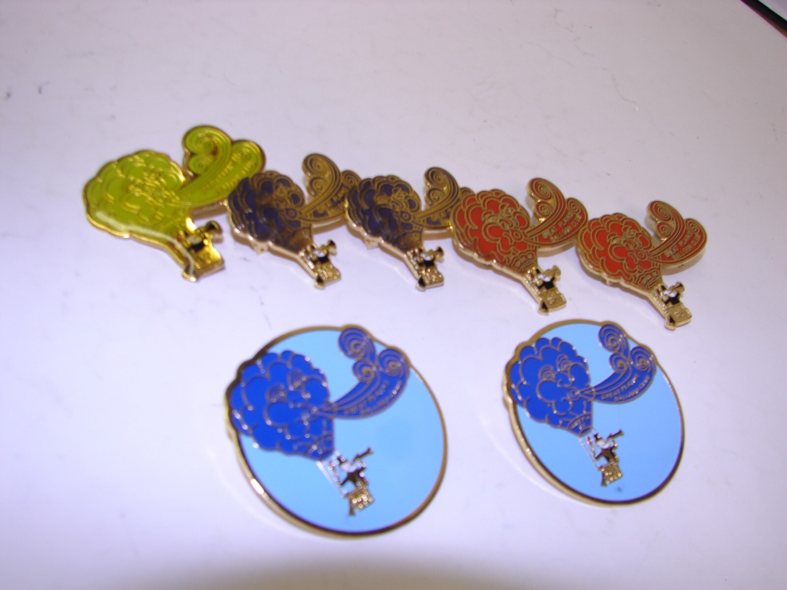 7 Vintage Great Plains Balloon Club Hot Air Balloon Pins 1980’s Metal and Enamel