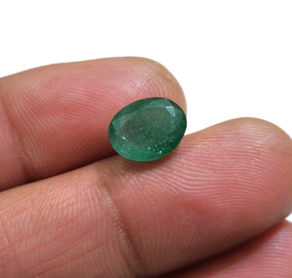 Terrific Zambia Green Emerald 3.25 Crt Oval Shape Natural Faceted Loose Gemstone