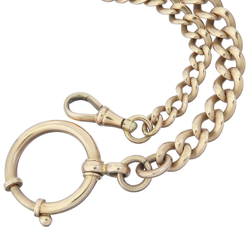 Chains Two Pocket Watch Chains Heart Pendant Clasp Gold Antique Certificate