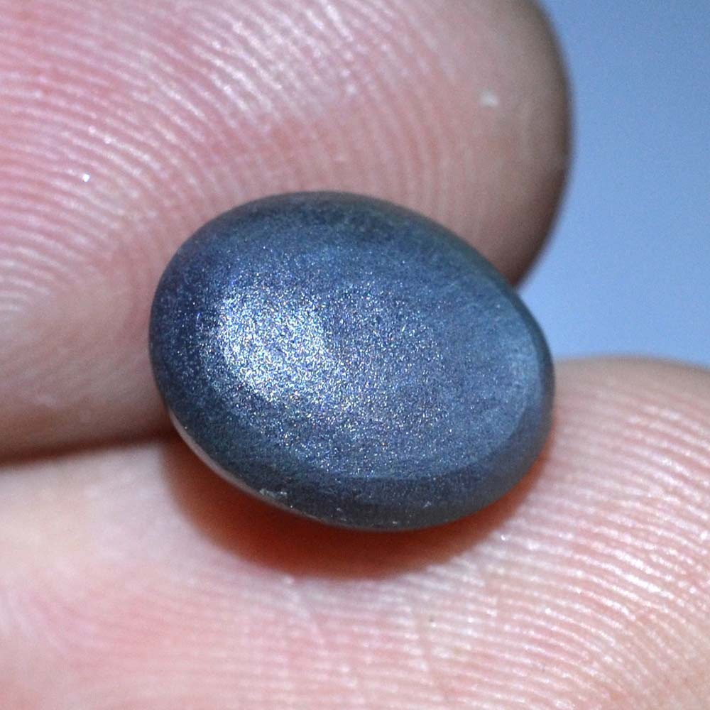 6.40 Ct 10.7×8.6 MM Green Purple Star Sapphire 6 Rays Lab Corundum VDO GCS10373
