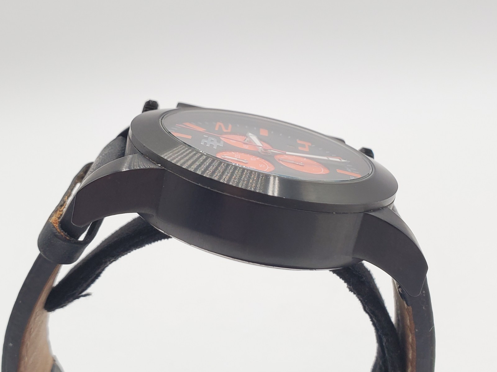 32 Degrees Black Orange Dial Stainless Steel Mens Watch
