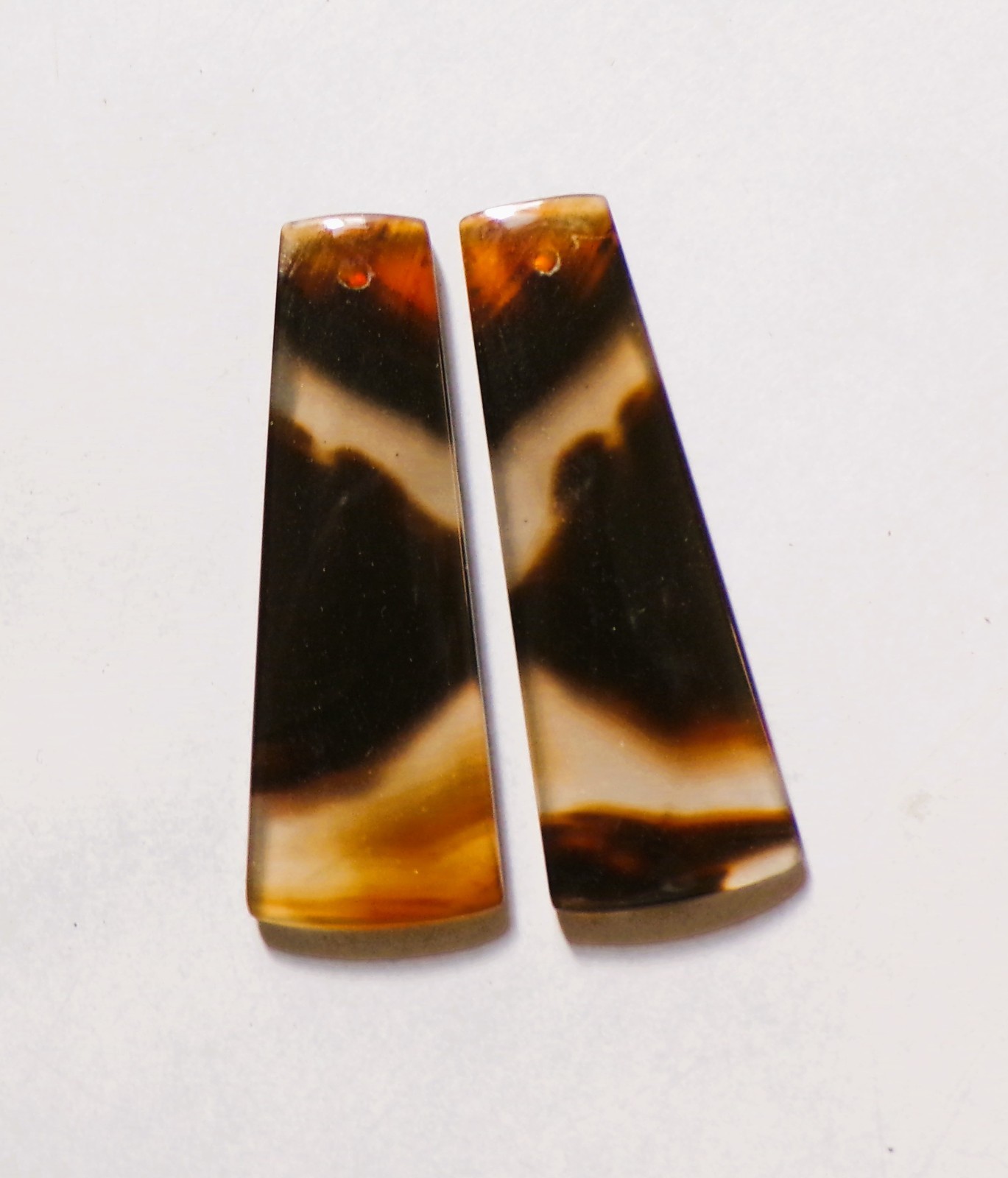 40.55 Cts Natural Montana Agate Drilled Cabochon Match Pair Gemstone 41X15MM 79