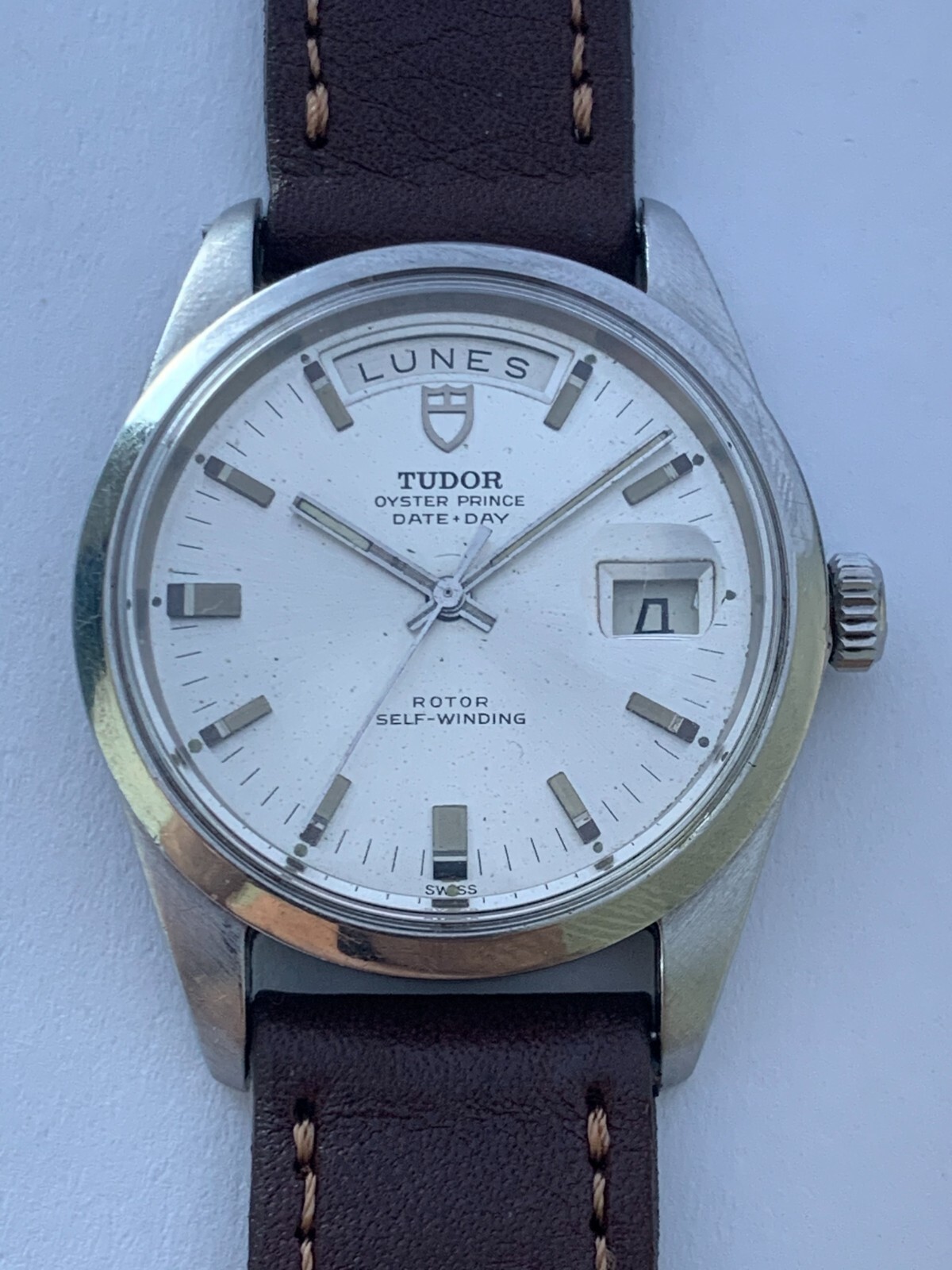 VINTAGE TUDOR JUMBO DAY DATE REF 7017/0 AUTOMATIC 38 MM SILVER DIAL FROM 1970