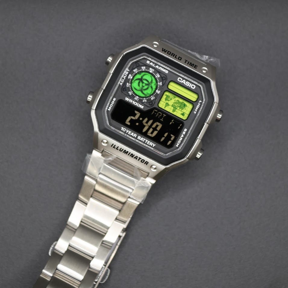 Radioactive | CASIO AE-1200WHD. Royale World Time Watch Mod. Negative Display