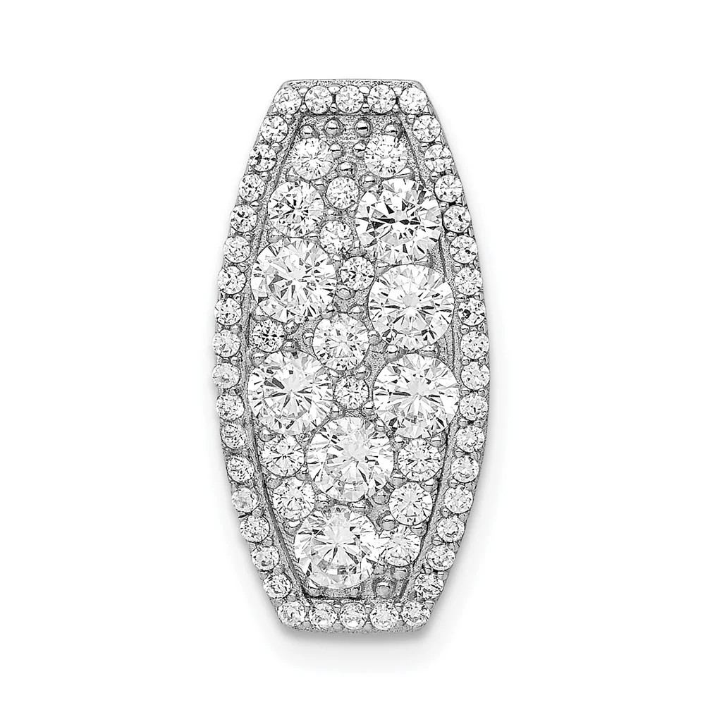 Sterling Silver Rhodium-Plated CZ Slide