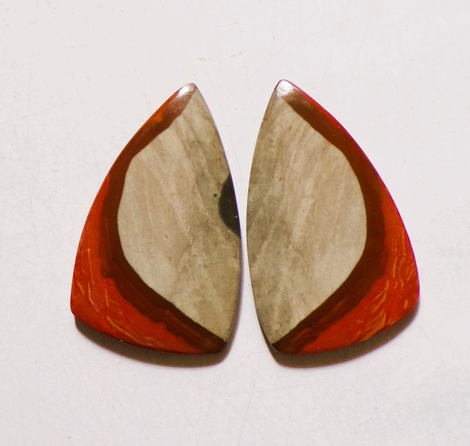 41.60 Cts Natural Polychrome Jasper Cabochon Match Pair Gemstone 36X21MM 28