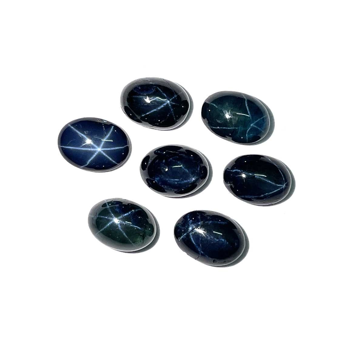 Diffused Star Blue Sapphire Oval Cabochon Loose Gemstone Lot 8 Pcs 5*7 MM 10 CT