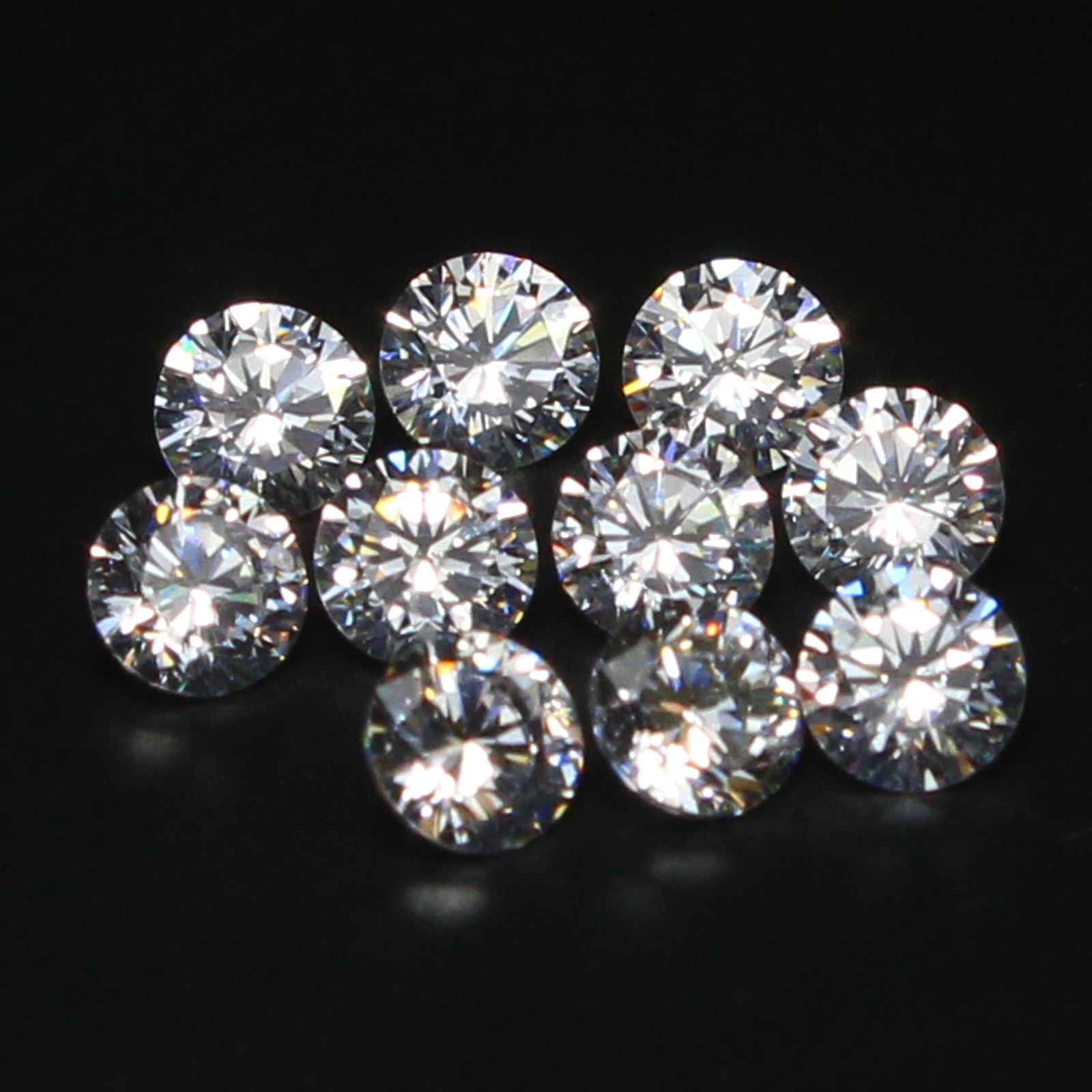 10 Pcs Lot Natural Certified DE Color VVS1 Brilliant Cut 2.50 MM Round Diamond