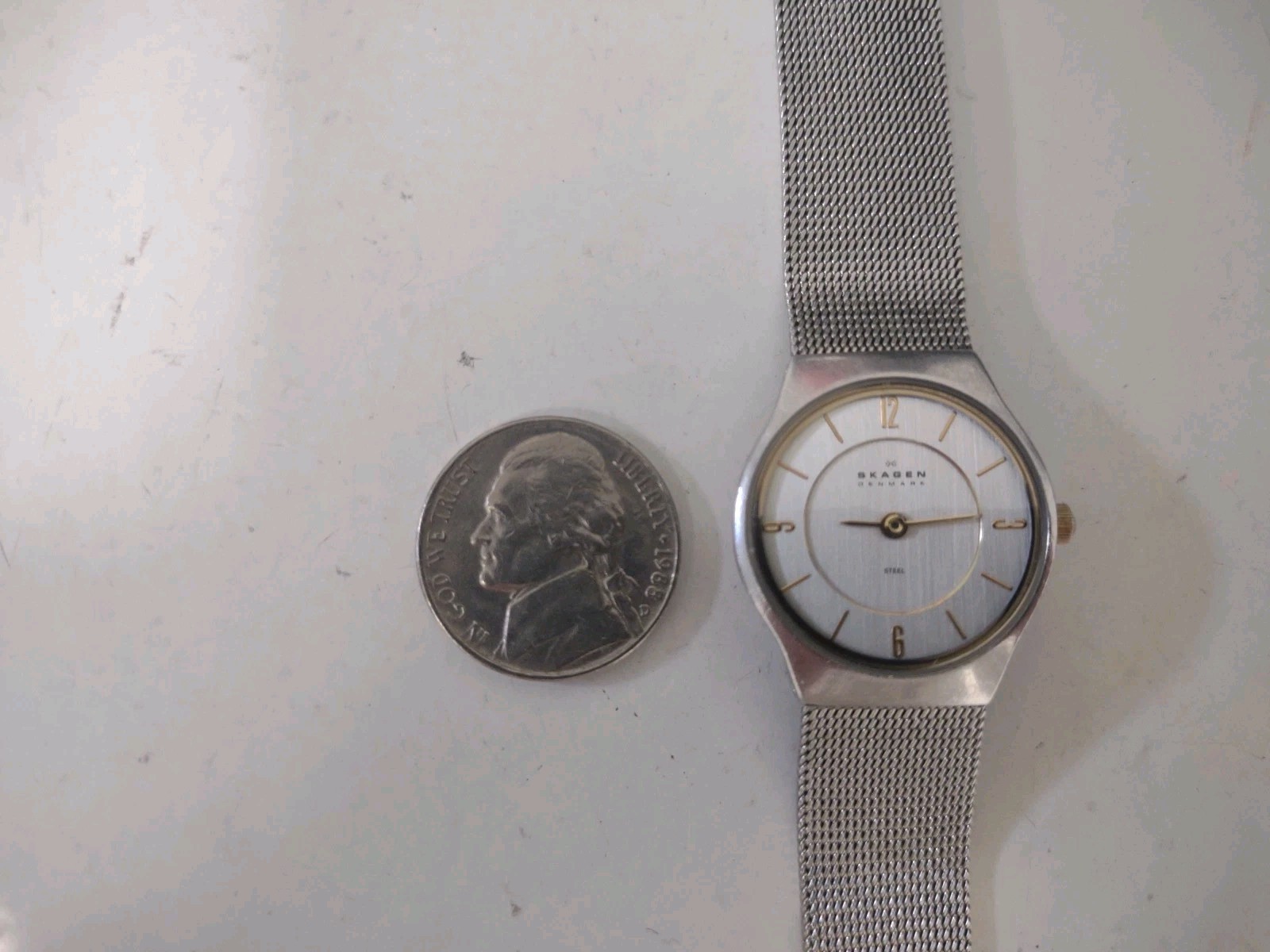 Skagen Quartz Silver Dial Stainless Steel Mesh Band Water Resistant Ladies Watch