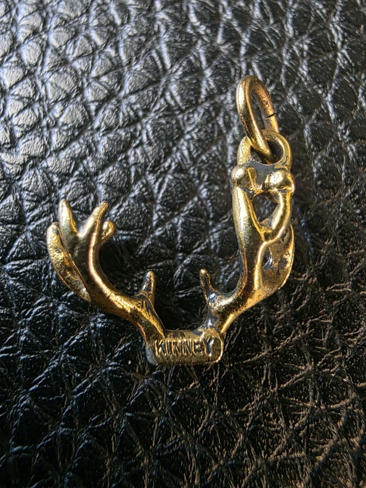 Vintage Antler Charm Kinney Gold Tone Deer Elk Rack Hunting Stag Horns Pendant