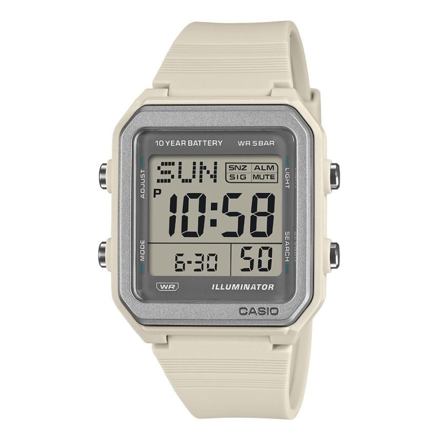 CASIO W-221H-8AJF Digital Watch Ivory Resin 10yr Battery WR50m Japan New