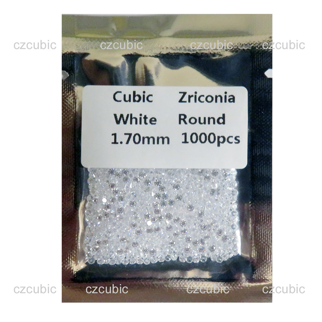 1000 PCS ROUND CUBIC ZIRCONIA/CZ LOOSSE STONE 5A QUALITY 0.80-2.50 MM FREE SHIP