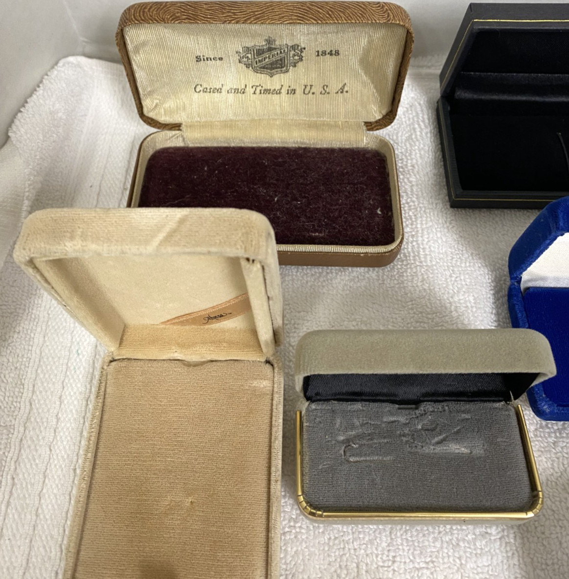 17 Vintage Jewelry Presentation Gift Boxes Ring Bracelet Watch Mixed Sizes