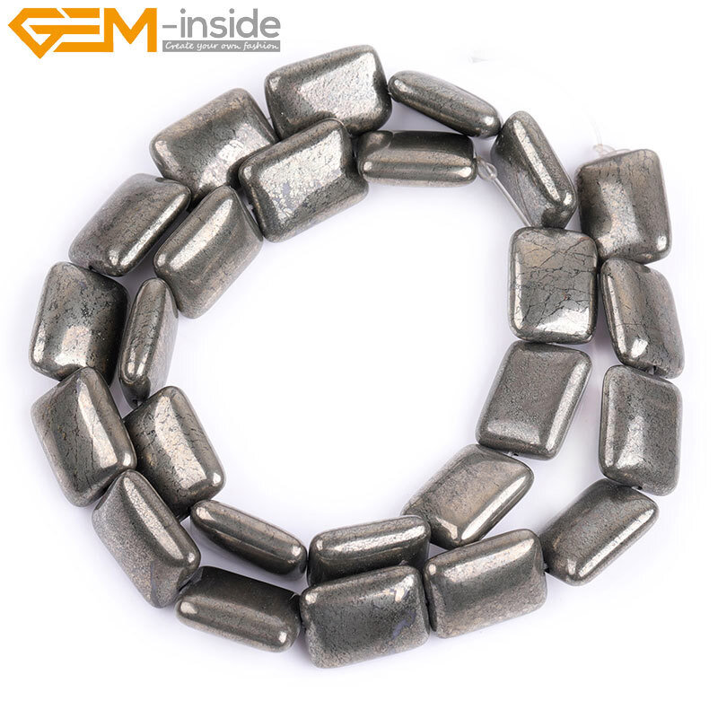 Natural Coin Freeform Pyrite Beads Gemstone Oval Beads For Jewelry Making 15″