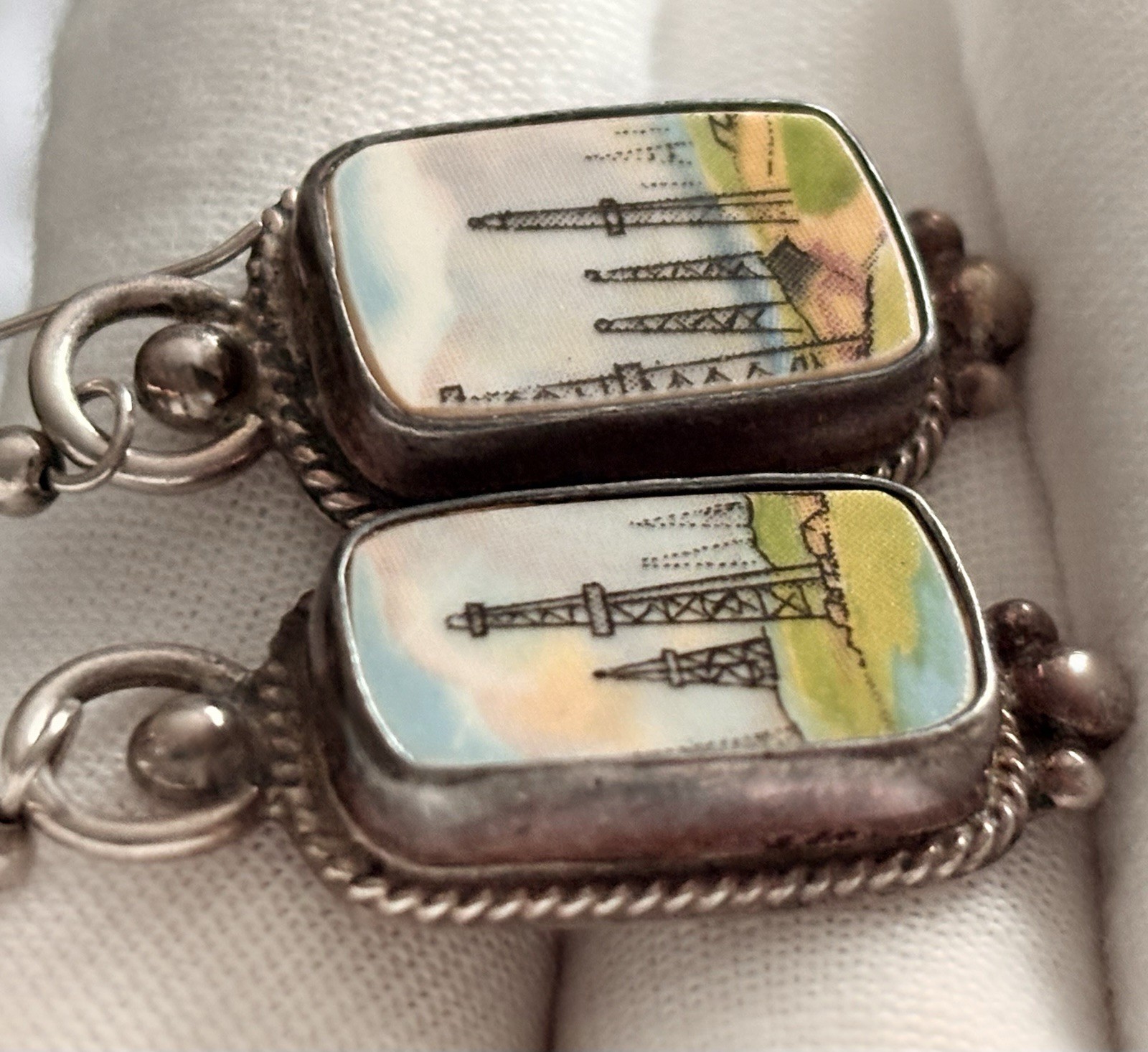 JACQUELINE SMILEY JSVR WESTERN VINTAGE REVIVAL STERLING SILVER OIL RIG EARRINGS