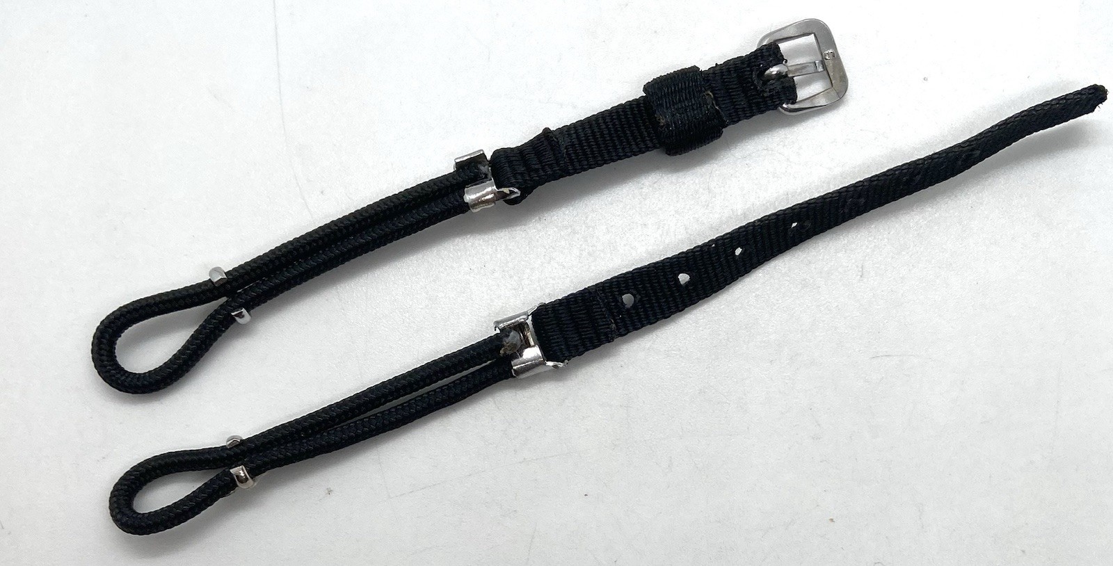 NEW VTG LADIES Watchband Black Nylon Loop End With Buckle Totally Adjustable