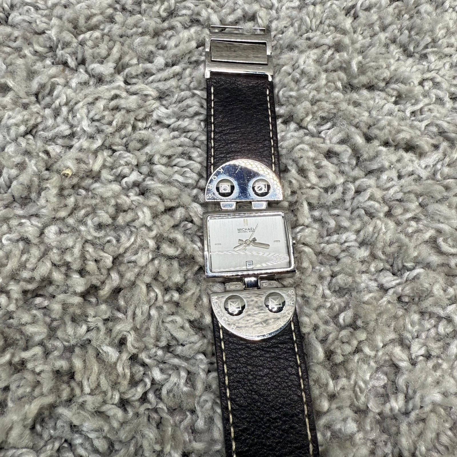 Michael Kors Women’s Square Leather Strap Watch