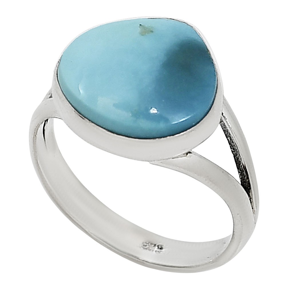 Natural Turquoise Nevada Aztec Mt 925 Sterling Silver Ring s.8.5 Jewelry R-1002
