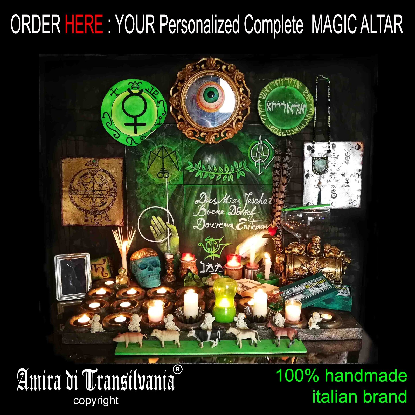 Magic Talisman Black Raven Crow Necklace Skull Pendant Amulet Memento Mori Clock