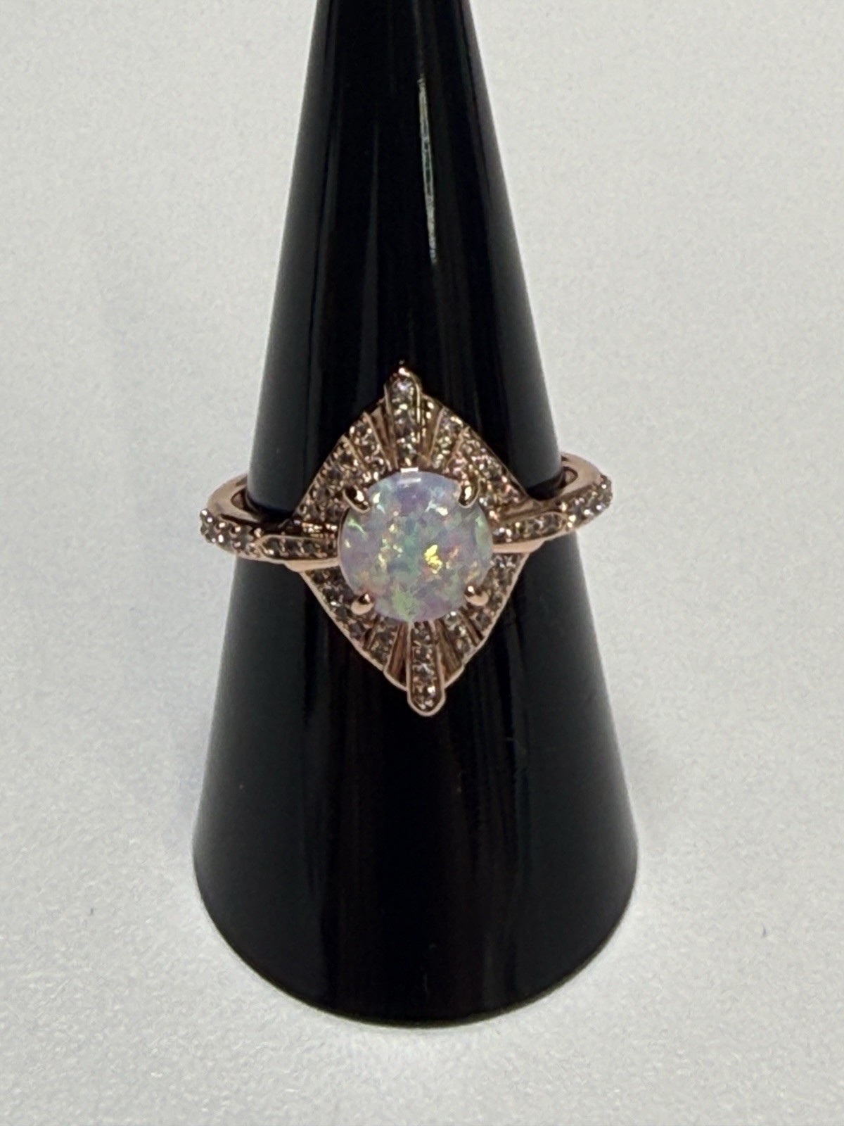 Bomb Party Rose Gold Plated Lab-Created Opal CZ Ring 9 RG94285 2025 October