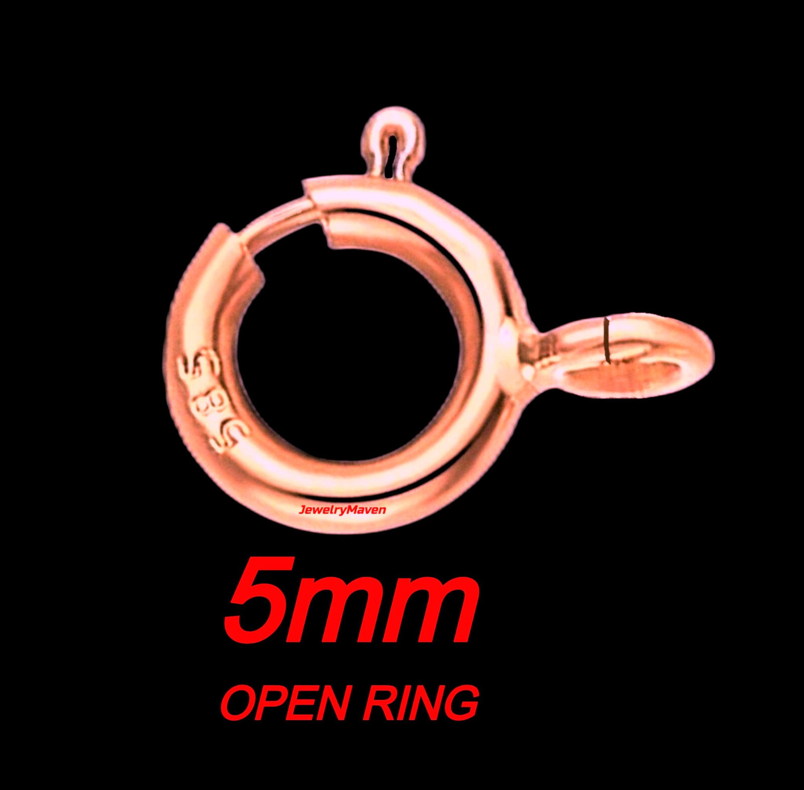 5mm STANDARD WEIGHT 14k Rose Pink Solid Gold Spring Ring Clasp OPEN Jump USA