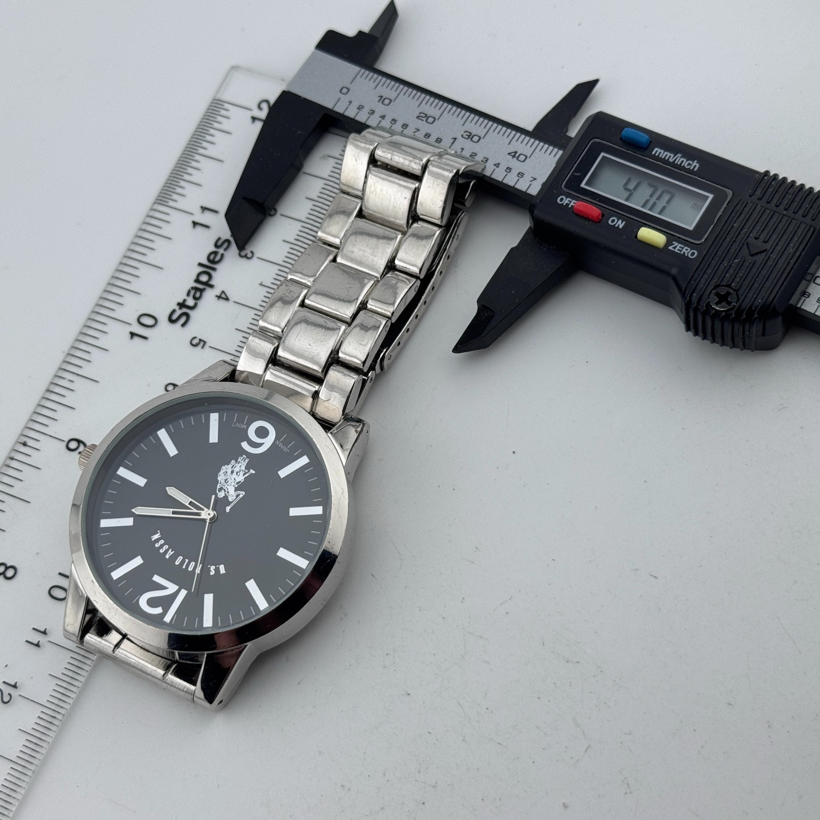 U.S. Polo Assn Quartz Watch Men 47mm Silver Japan Movt Analog New Battery 8″