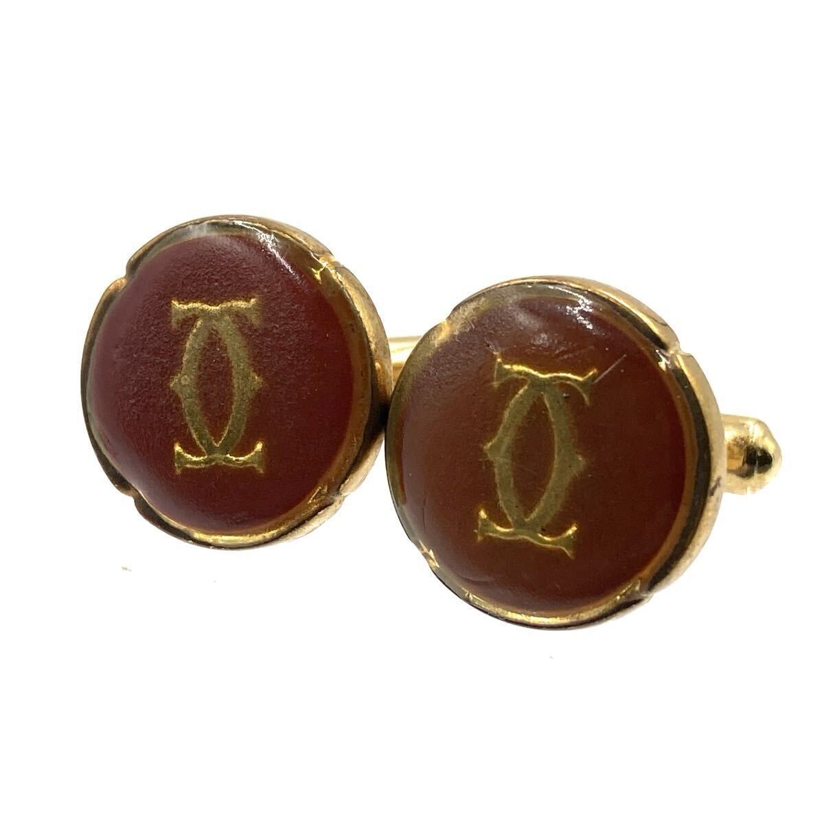 Cartier le must de Cartier Cufflinks and Tie Tack Set Bordeaux Gold Hardware 2C