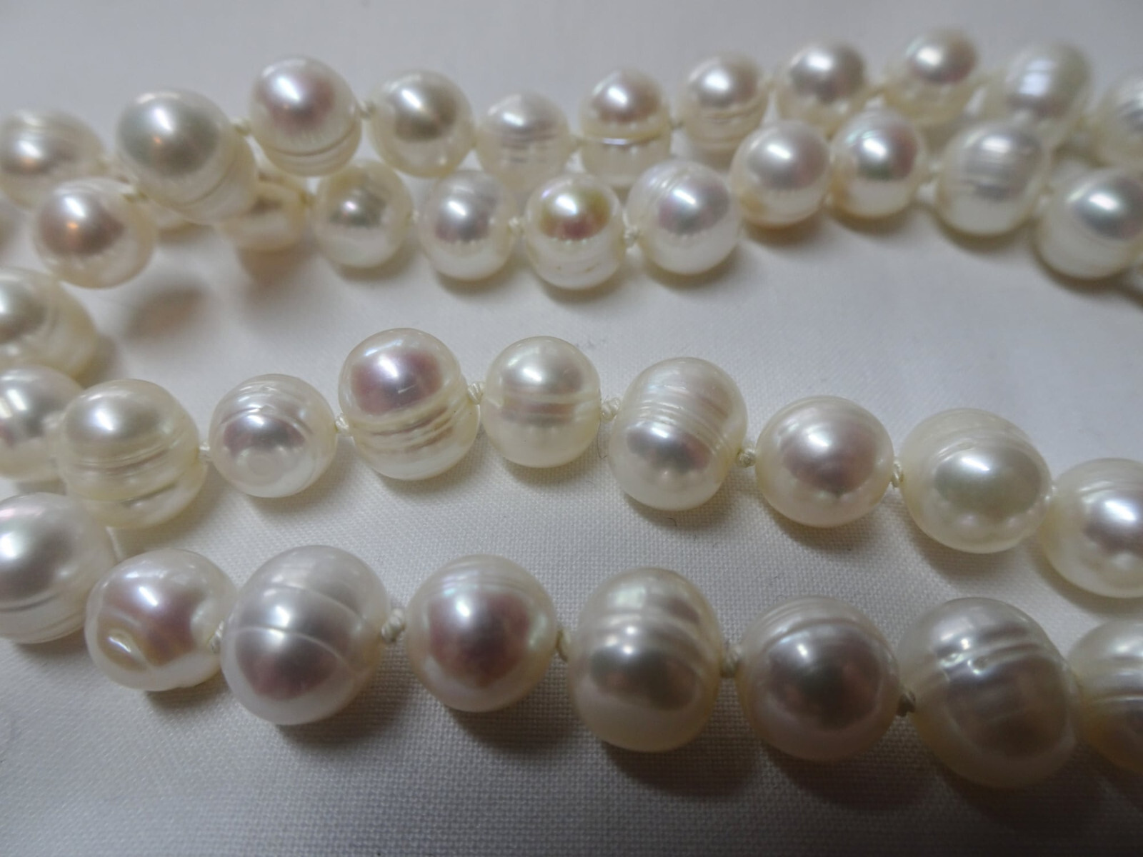19 1/2″ Hand Crafted GF Clasp Knotted Freshwater Pearl Necklace Potato N27 DNG