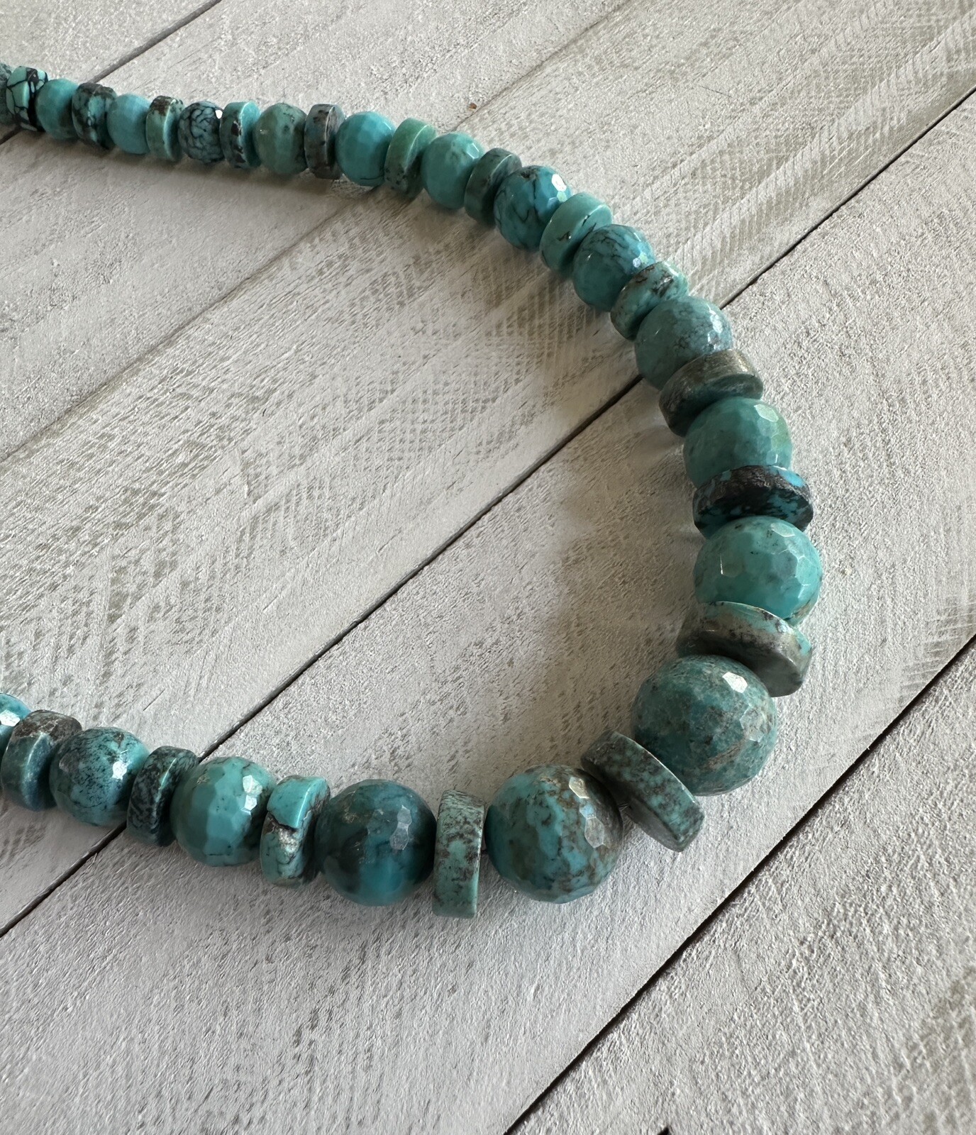 MINE FINDS by JAY KING Rare Faceted Hubei Turquoise Necklace, Sterling Silver