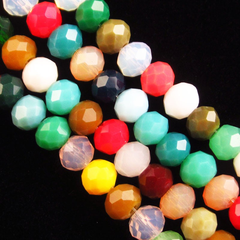 1Strand 6x5mm Faceted Multicolor Crystal Rondelle Loose Bead 15.5inch SJTZ8