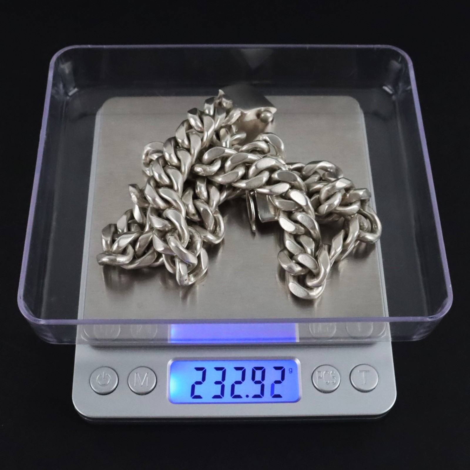 VERSANI 925 Sterling Silver 12.7MM Cuban Link Chain 20″ – 232.9g – Satin Finish