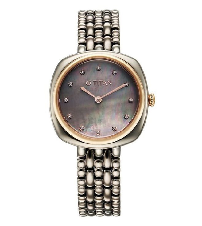 Titan Raga 95241KM02 Black Mother of Pearl Dial Sapphire Steel Womens Watch