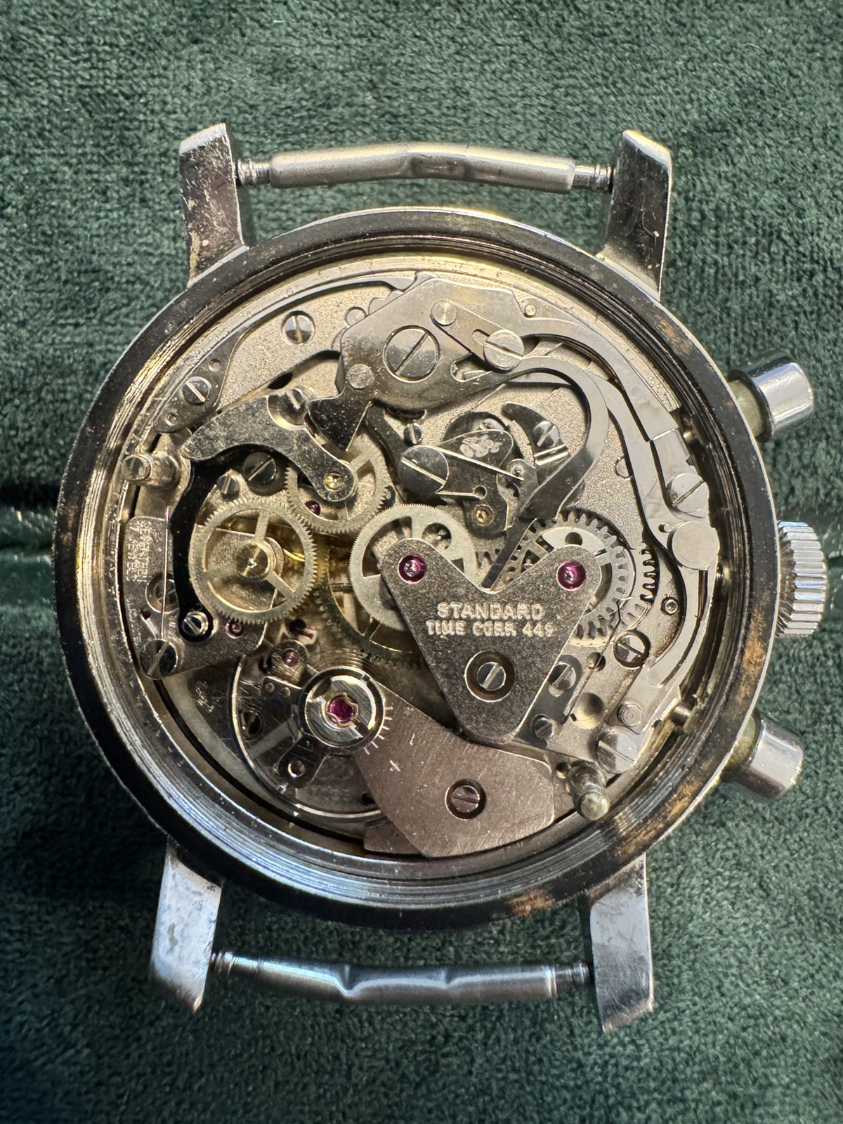 Vintage Vantage Chronograph II Panda Tropical Dial 1970s Hamilton Valjoux 7733