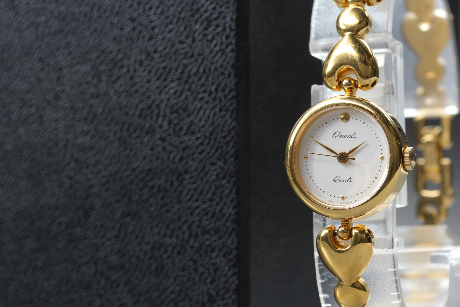 Vtg 1980s-1990s N MINT Orient E545V3-00 Quartz BJ Gold Womens Watch From JAPAN